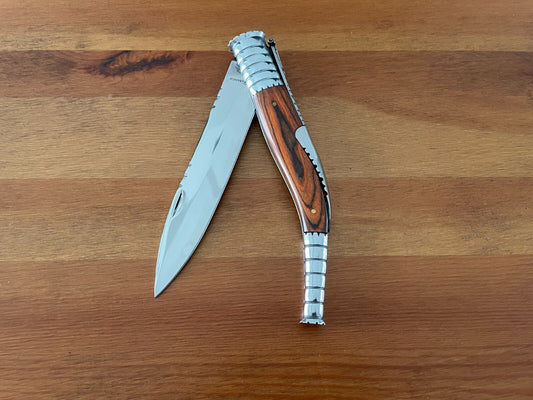 6.3 in. Spanish Navaja Folding Knife Red Wood Stamina Handle - US Seller