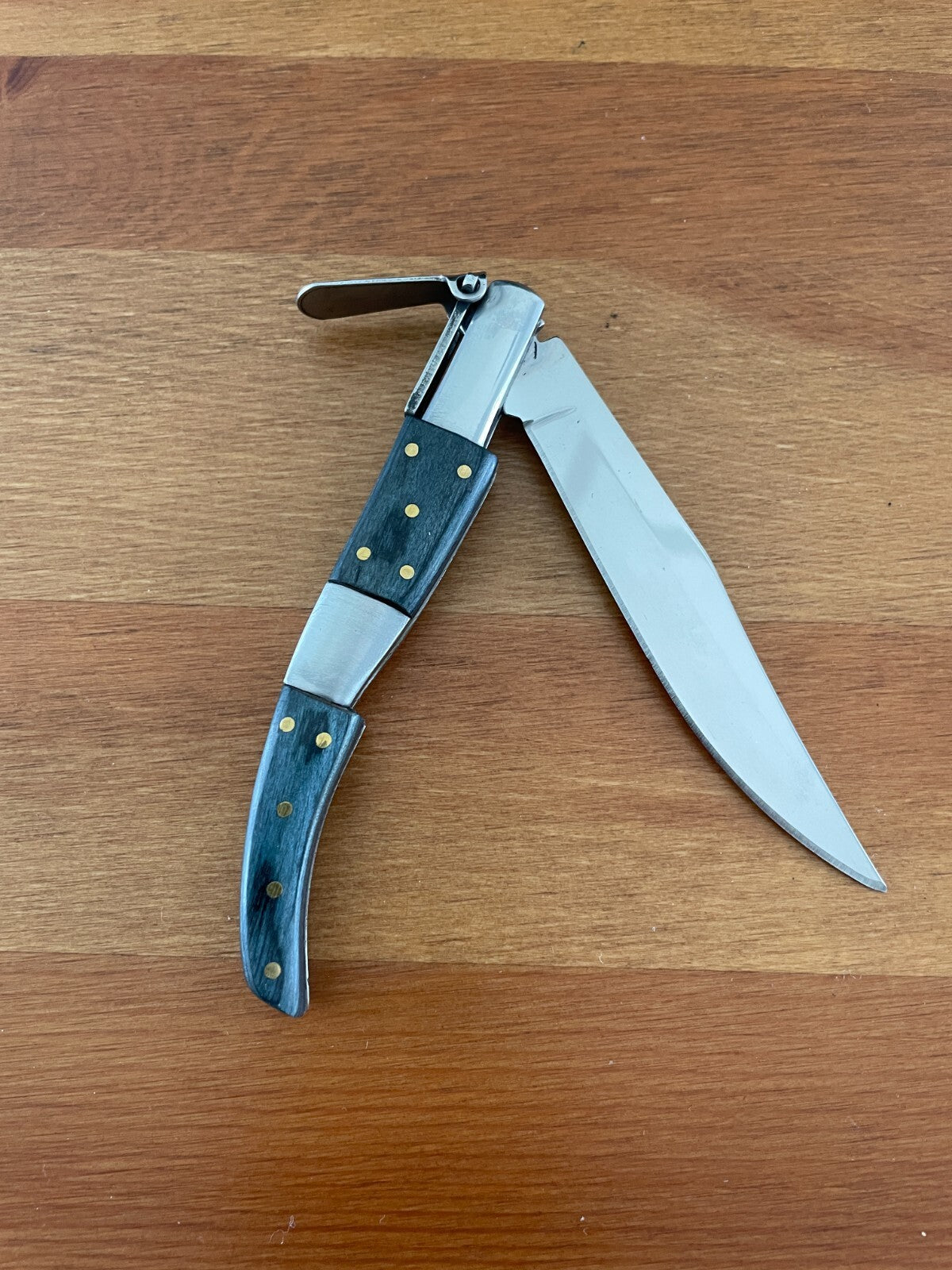 4” Arabian Folding Pocket Knife Blue Wood and Steel Handle Navaja Made in Spain