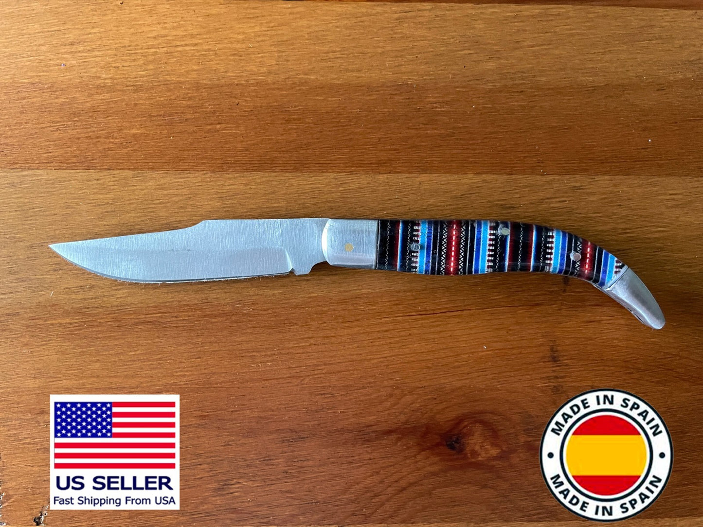 3.14" Manchegan Spanish Navaja Piston Pocket Knife Plastic Scales - USA Seller