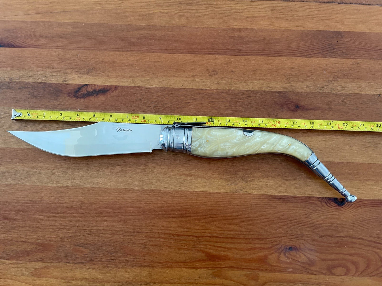 8.85" Giant Navaja Sevillana Folding Pocket Knife Nacre Imitation Handle Ratchet