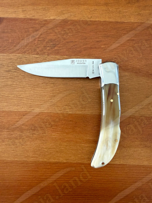 3.54” Joker Pointer Camping Folding Knife (Bull Horn Handle) Handmade in Spain