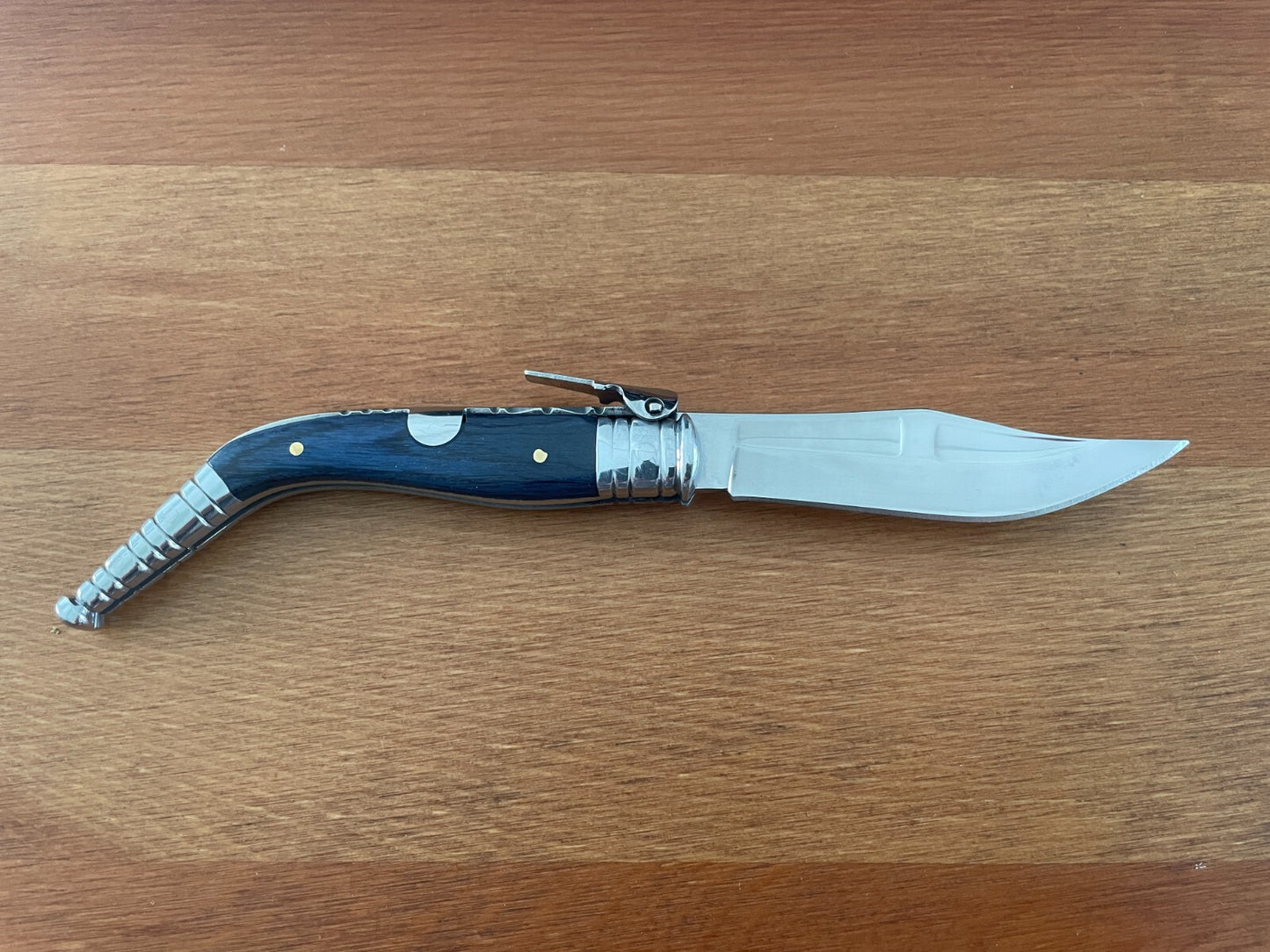 3.15" Blade Spanish Navaja Sevillana Pocket Knife Blue Wood Scales / Ratchet