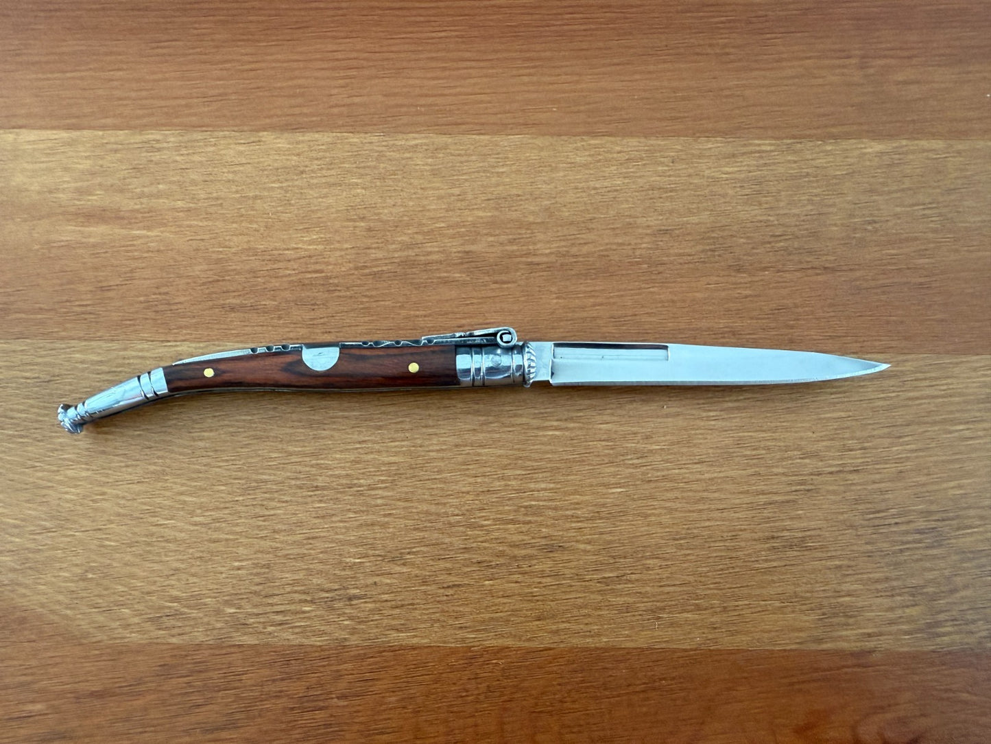 3.1 in. Estilete Spanish Navaja Pocket Knife Pakkawood Handle Billet Lock Spain