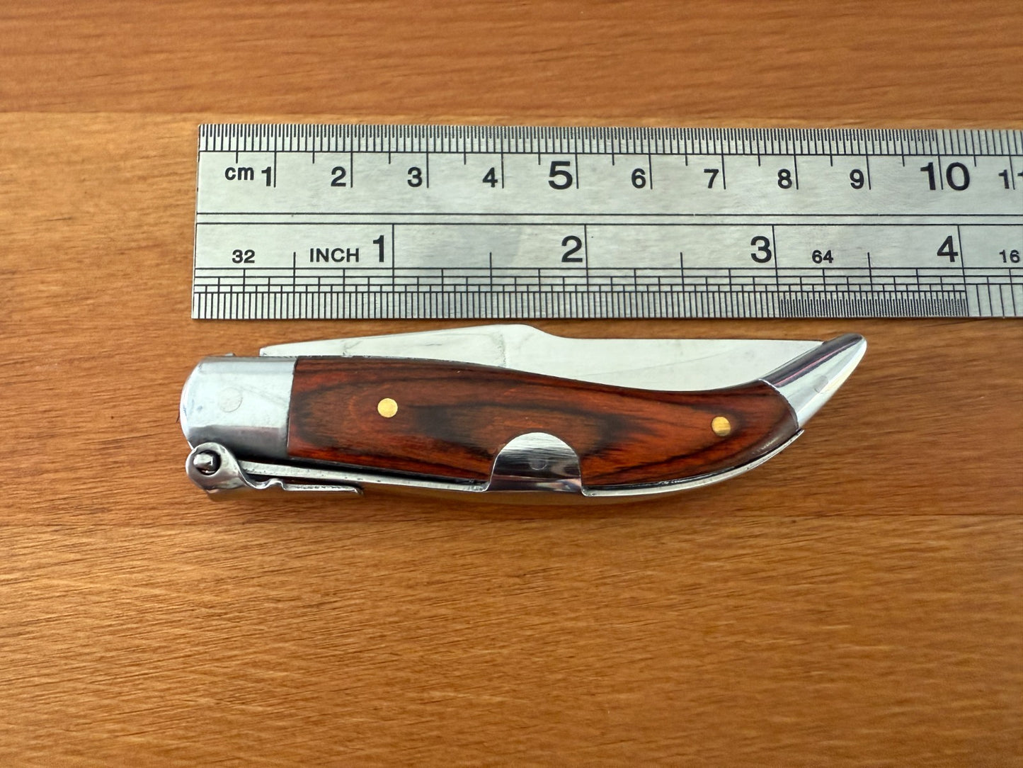 2.8" Steel Spanish Navaja Teja Albacete Folding Pocket Knife Stamina Wood Scales