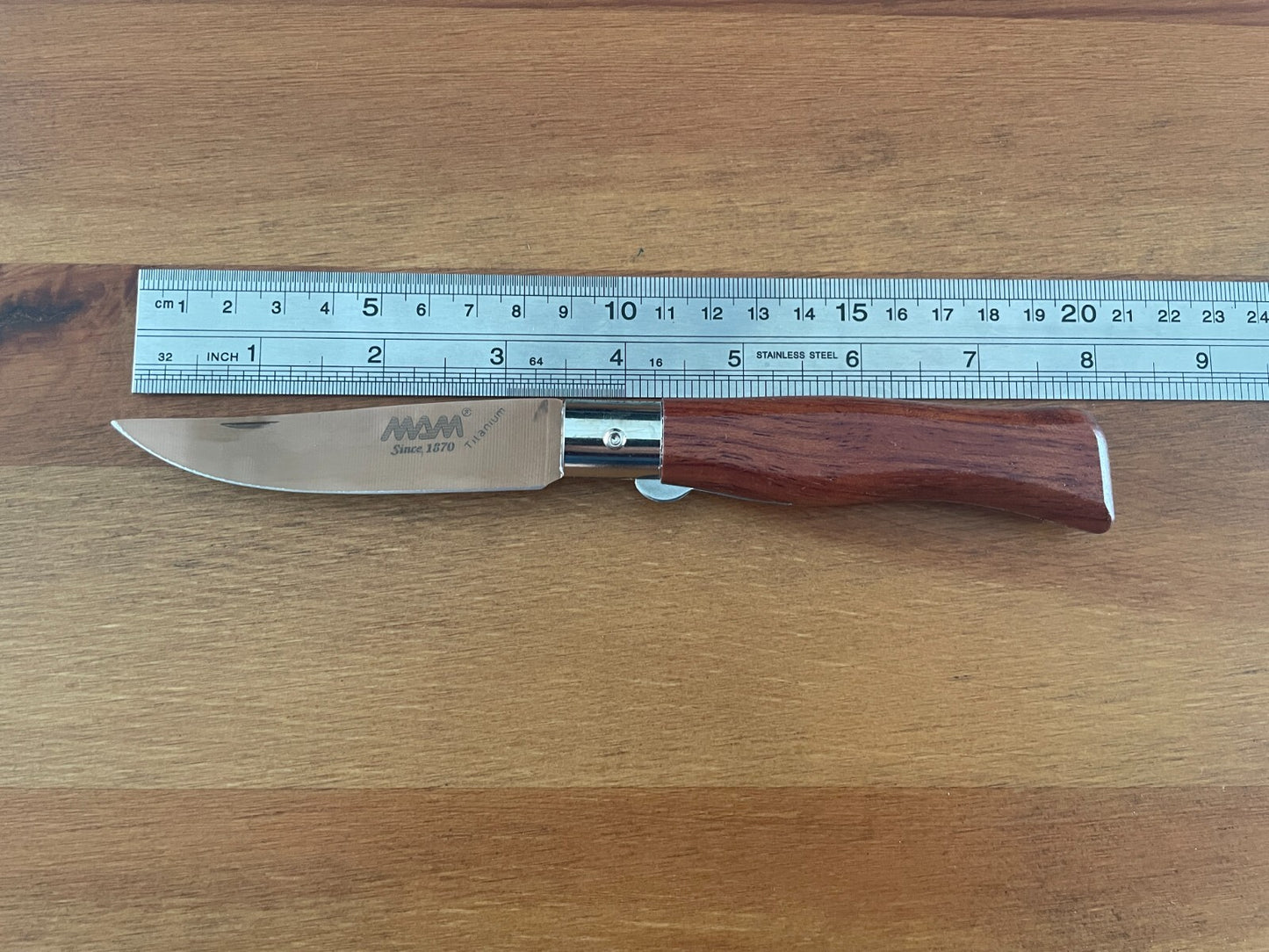 3.54" Portuguese Navaja MAM German Steel AISI 420 Bronze Titanium Blade