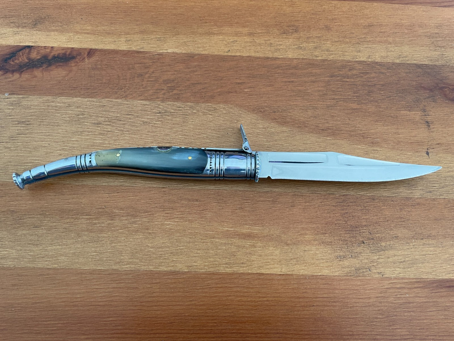 5” Spanish Navaja Serrana Folding Pocket Knife Real Bullhorn Handle US Seller