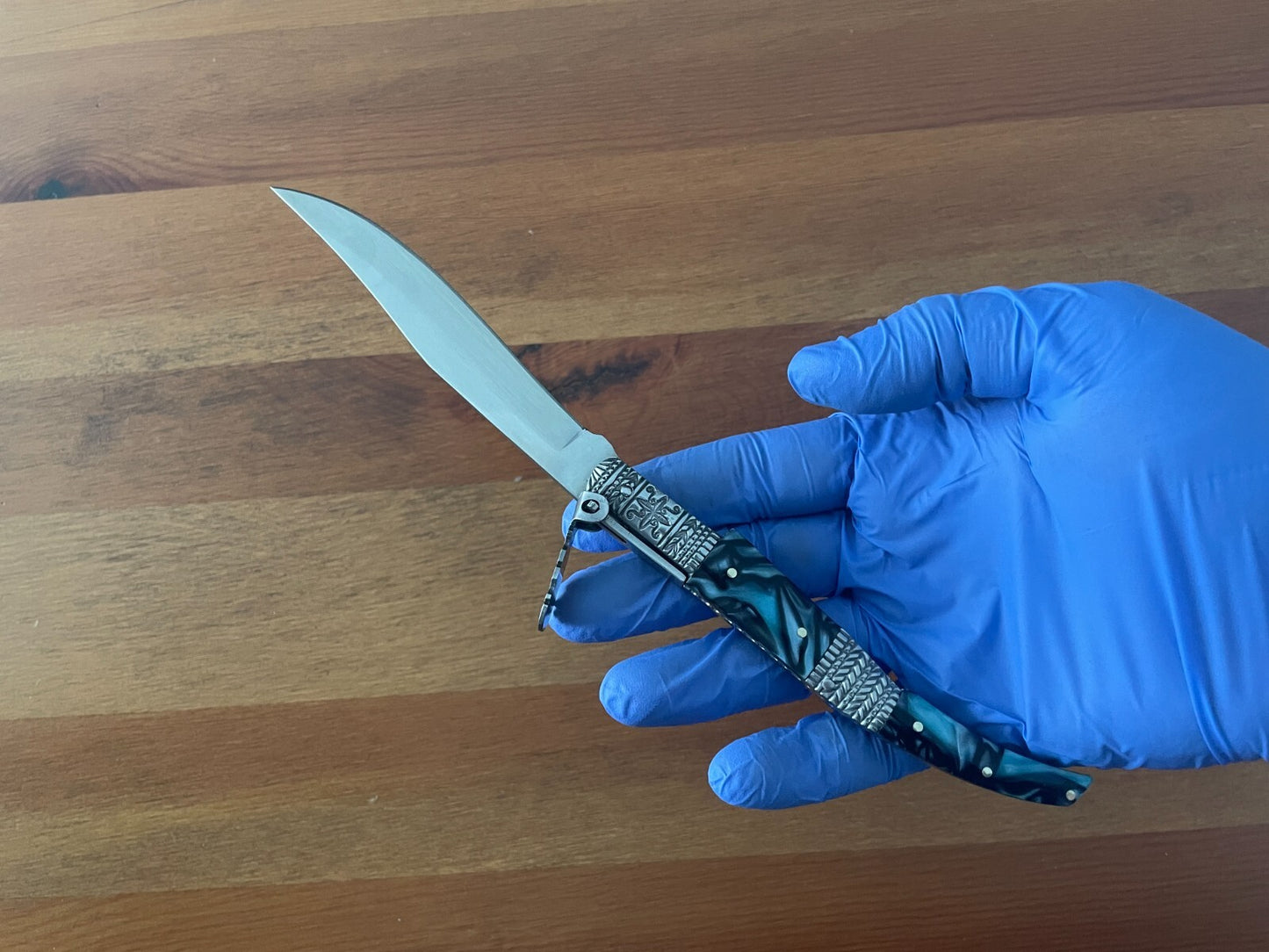 4.3" Arabian Style Navaja with Ratchet Pocket Knife Acrylic Scales From Spain