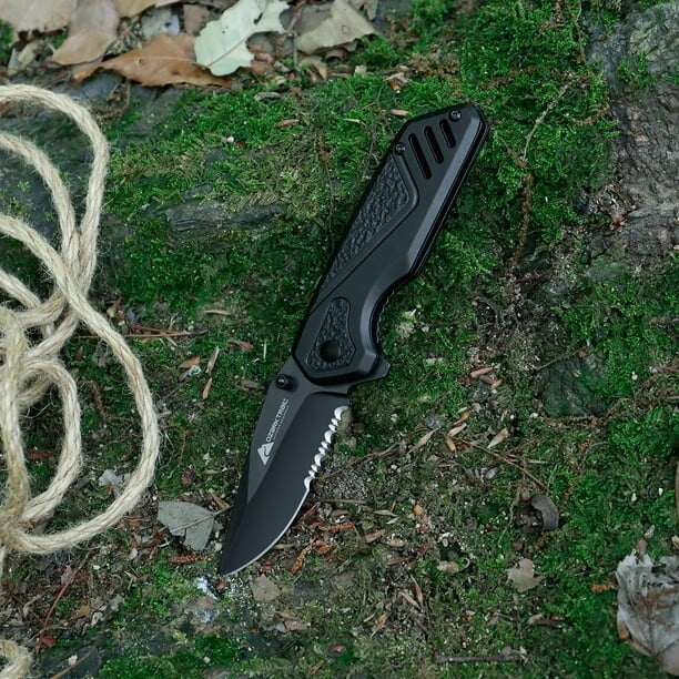 2.8" Blade Ozark Trail Folding Knife High-Quality Aluminum Handle Pocket Clip