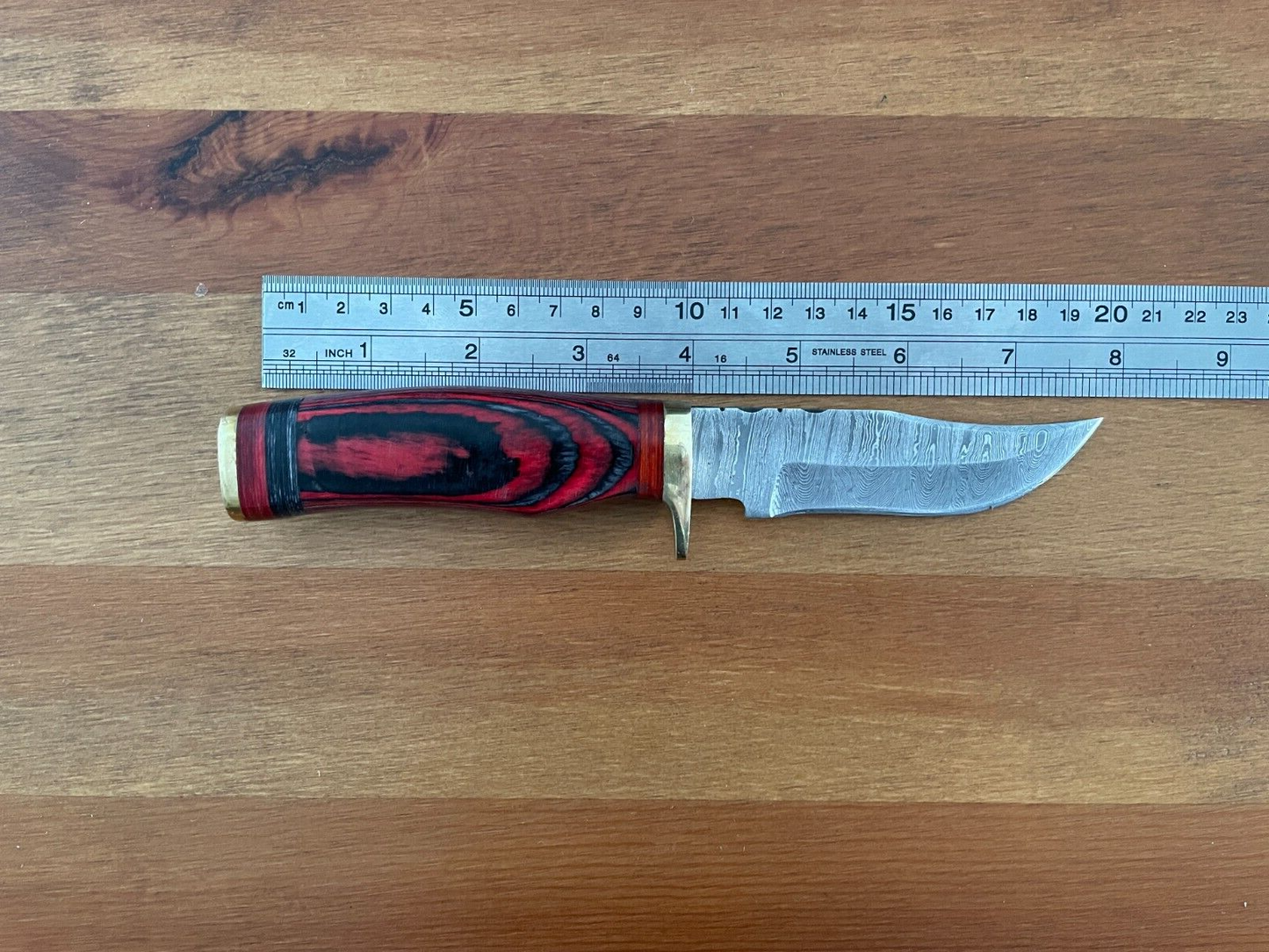 3.8 in. Handmade Damascus Steel Skinner Knife Leather Sheath Included