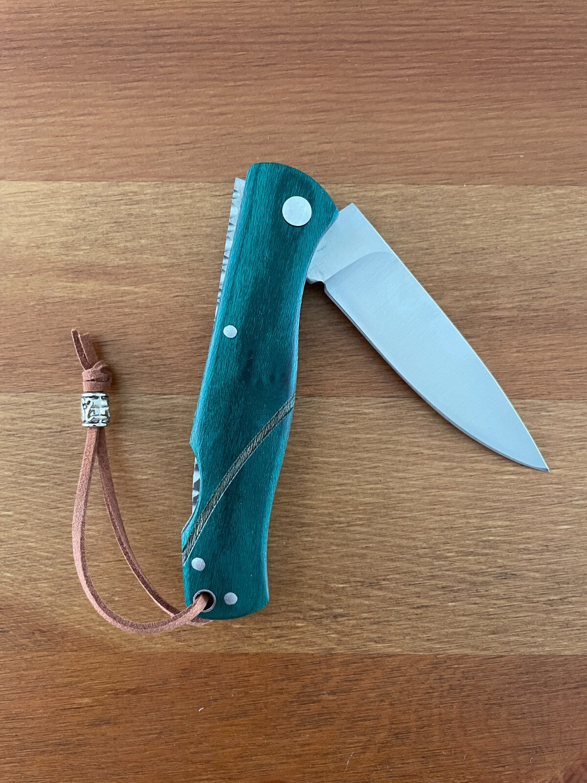 3.15" Stainless Steel Spanish Navaja Pocket Knife Green Stamina Wood Scales