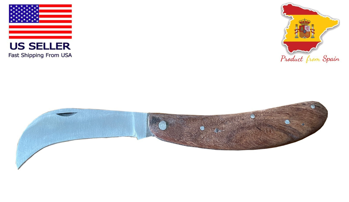 Hawkbill Skinning Tranchete Pocket Knife Stainless blade 3.5" - From Spain