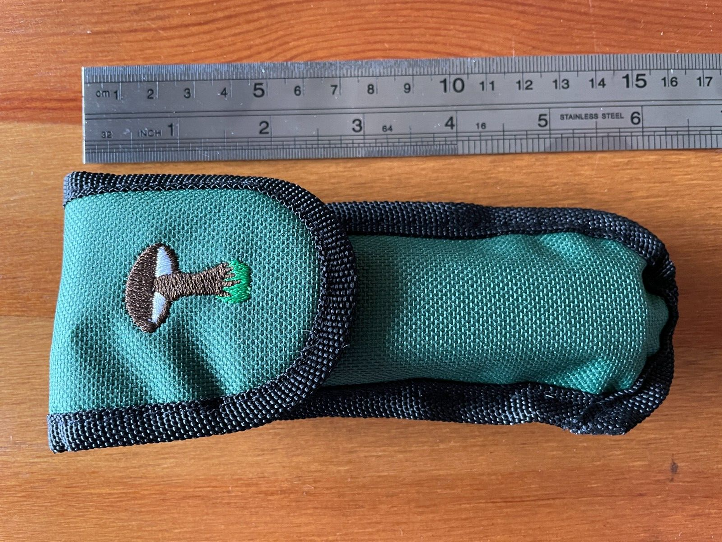 Mushroom Brown Wood Handles Pocket Knife with Brush and Sheath from Spain - USA