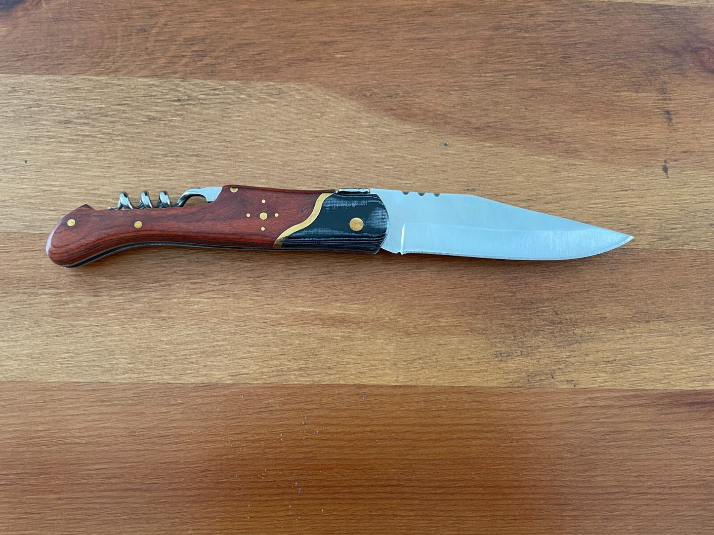 3.7” Navaja Laguiole Folding Pocket Knife Red Mikarta Handle Penknife Corkscrew