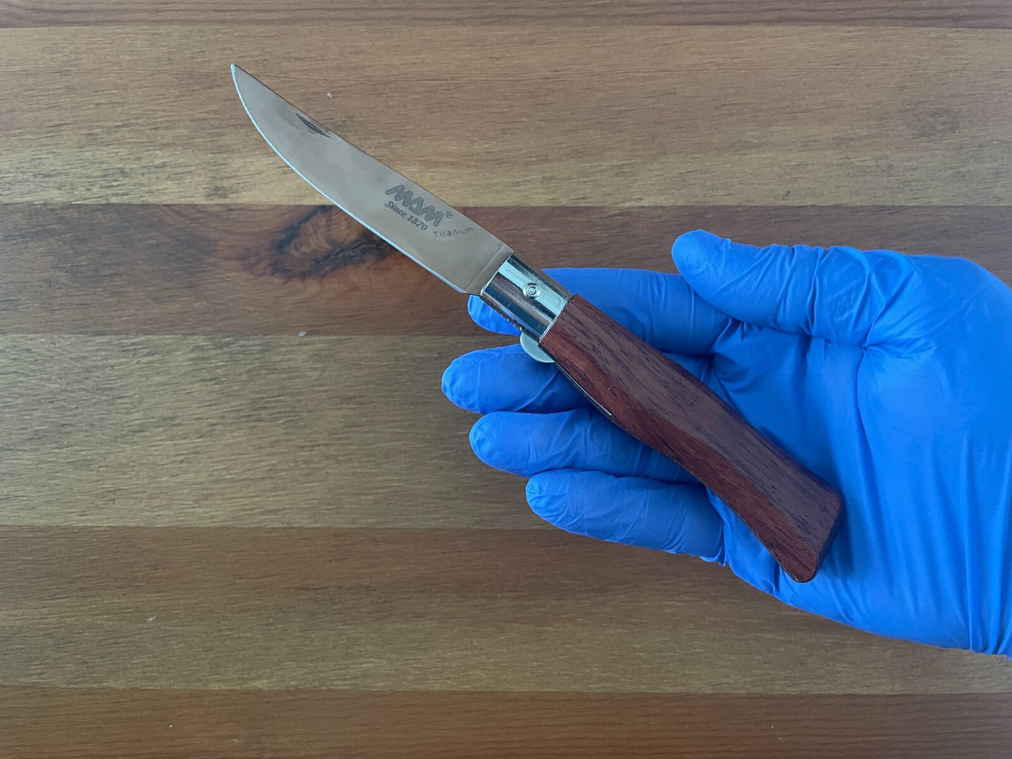 3.54" Portuguese Navaja MAM German Steel AISI 420 Bronze Titanium Blade