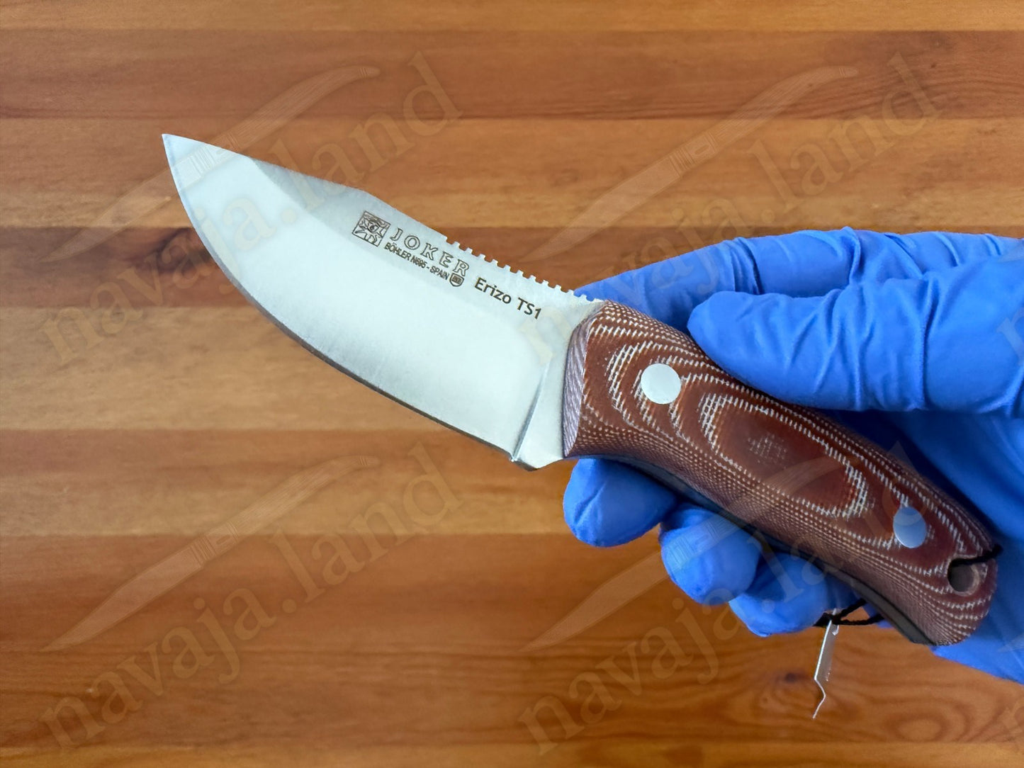 Joker Erizo TS1 3" Bohler N695 Steel Blade Fixed Knife Micarta Handle Leather