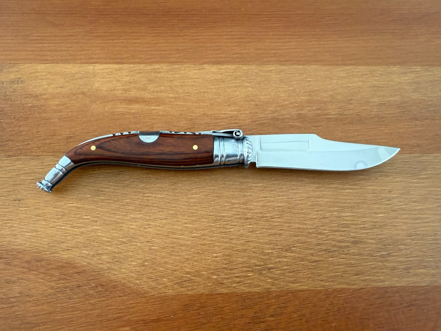 2.95” Spanish Navaja Teja Albacete Pocket Knife Red Stamina Wood Scales Spain