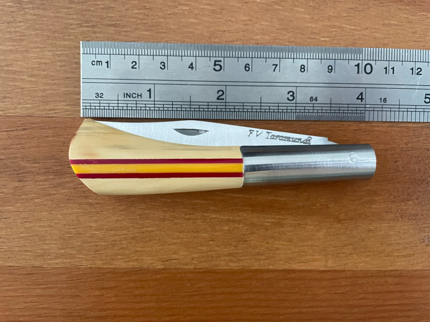 3.14" FV Taramundi Navaja Pocket Knife Made in Asturias Wood Handle Spain Flag