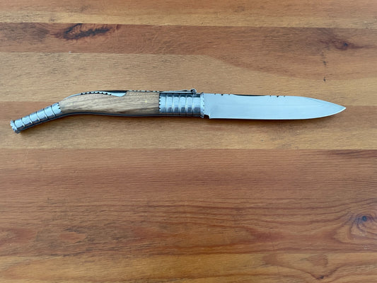 6.3 in. Spanish Navaja Folding Knife Zebra Wood Handle from Spain - US Seller