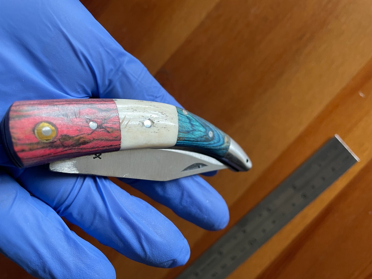 Spanish Navaja Pocket Knife 3.3” 3 color Wood Handle Handmade - USA Seller