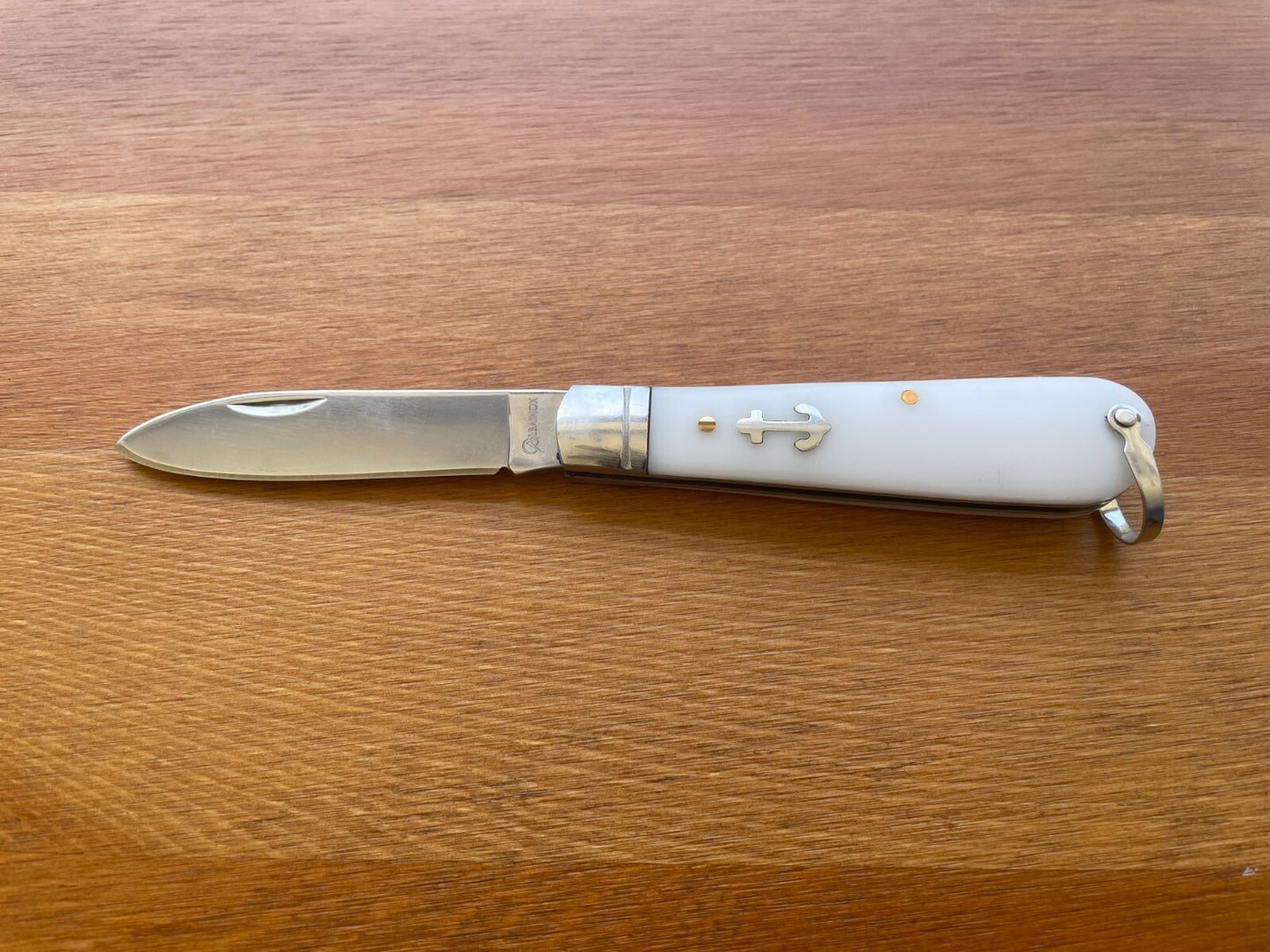 3" Pocket Knife Needle Point White ABS Handle Sailor / Marinera Navaja Spain