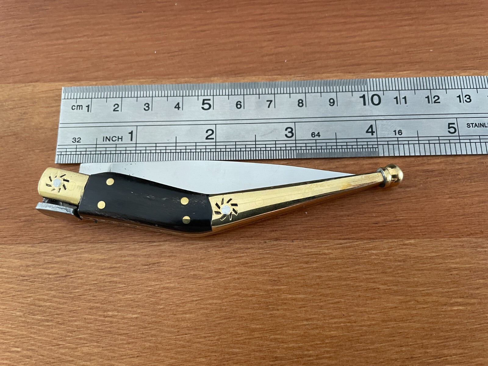 3.2" 420 Steel Navaja Tramuntana Empordanesa Brass Ferrules & Bullhorn Inserts