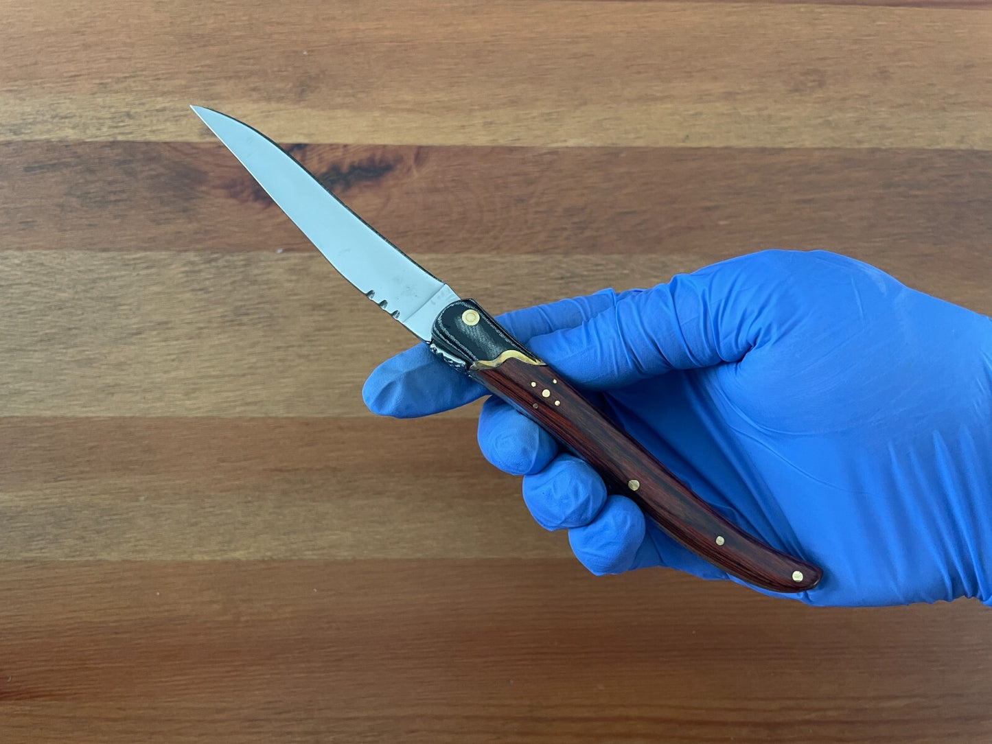 3.74” Navaja Laguiole Folding Pocket Knife Red Stamina/Mikarta Handle Slipjoint