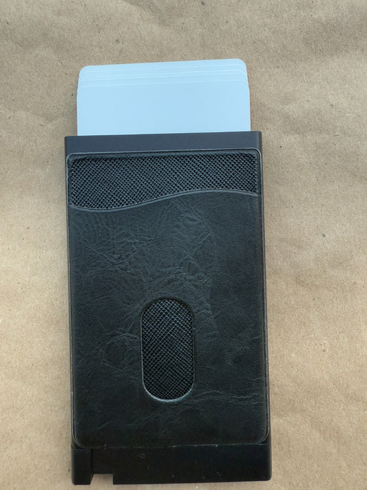 The Grinch Pop Up Wallet Black Leather Credit Card Holder and Cash Aluminum