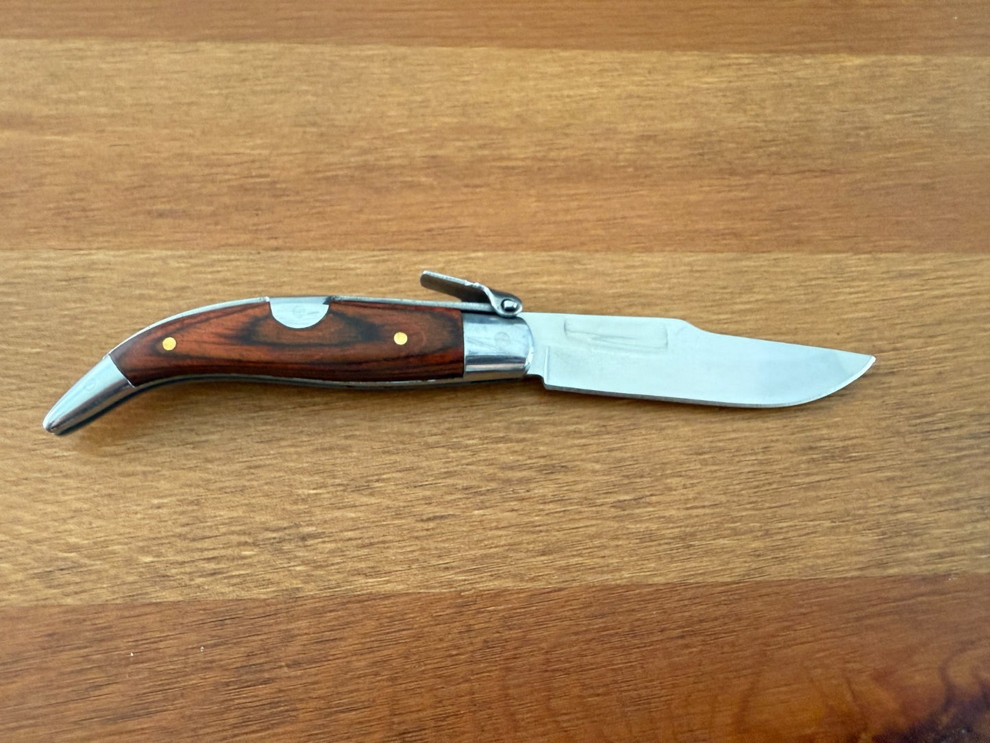 2.8" Steel Spanish Navaja Teja Albacete Folding Pocket Knife Stamina Wood Scales