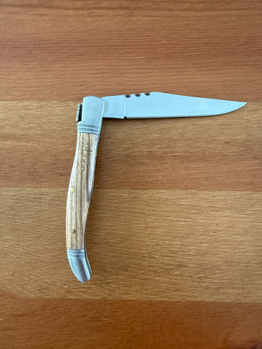 3.34” Stainless Steel Blade Navaja Laguiole Inox Pocket Knife Olive Wood Scales