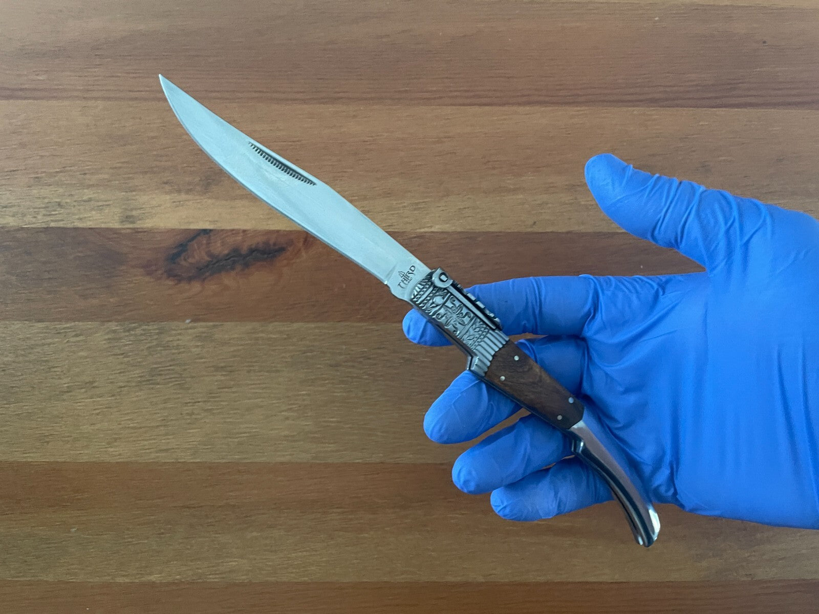 4.3" Arabian Style Navaja with Ratchet Pocket Knife Olive Wood Scales From Spain