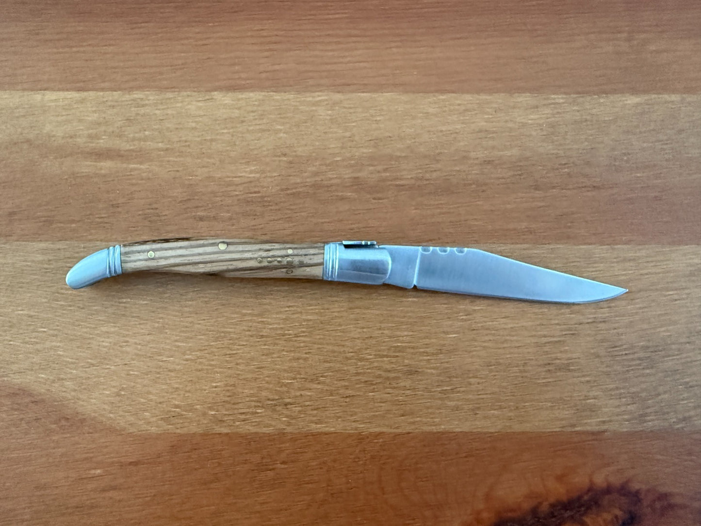 3.34” Stainless Steel Blade Navaja Laguiole Inox Pocket Knife Olive Wood Scales