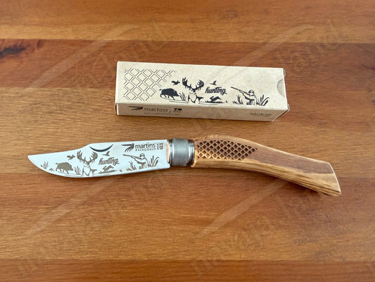 Martins Hunting Caza Folding Knife – 420 Steel 3.5" -Olive Wood Handle Giroblock