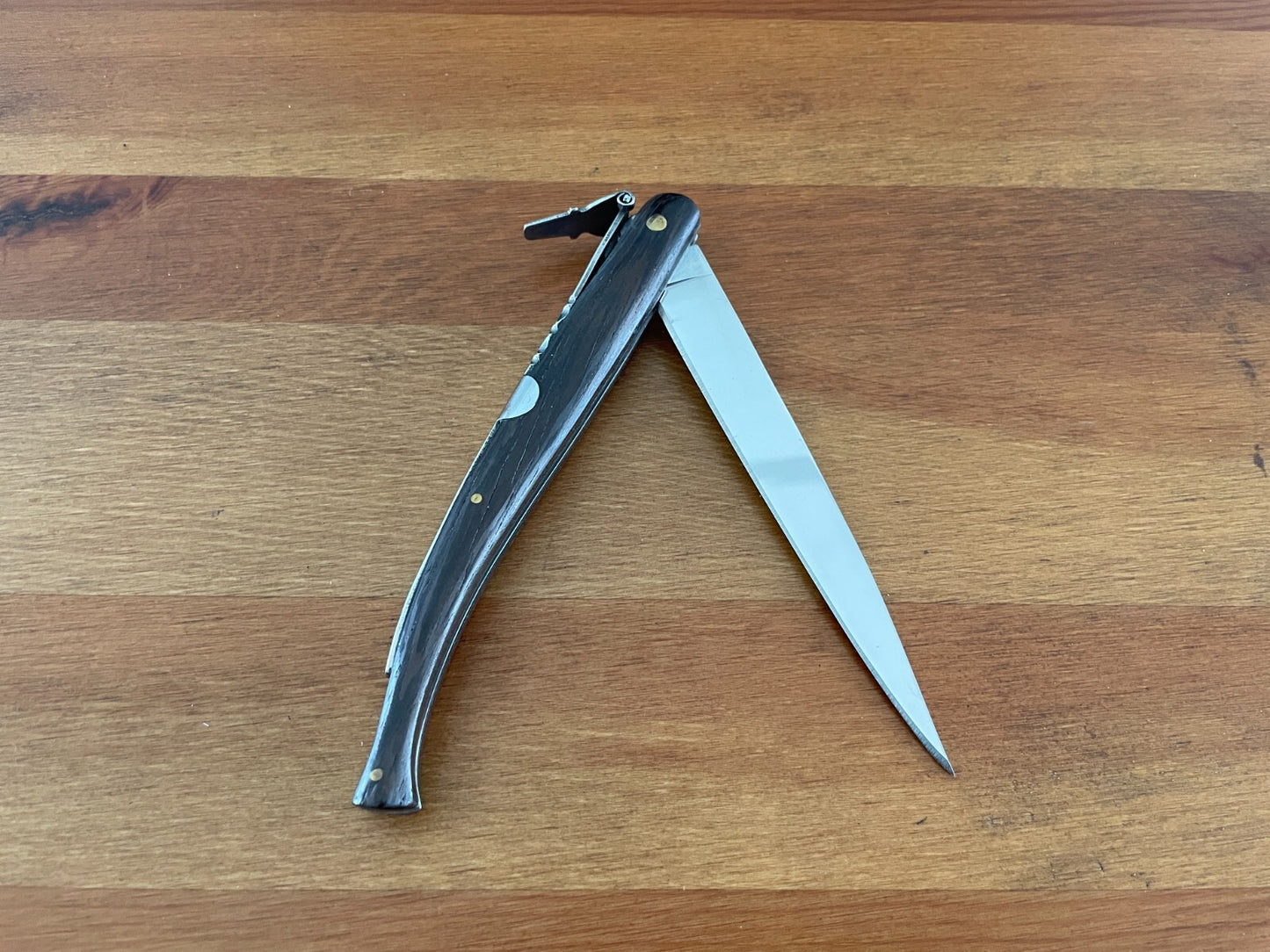 4.7 in. Estilete Spanish Navaja Pocket Knife Wenge Wood Handle From Spain