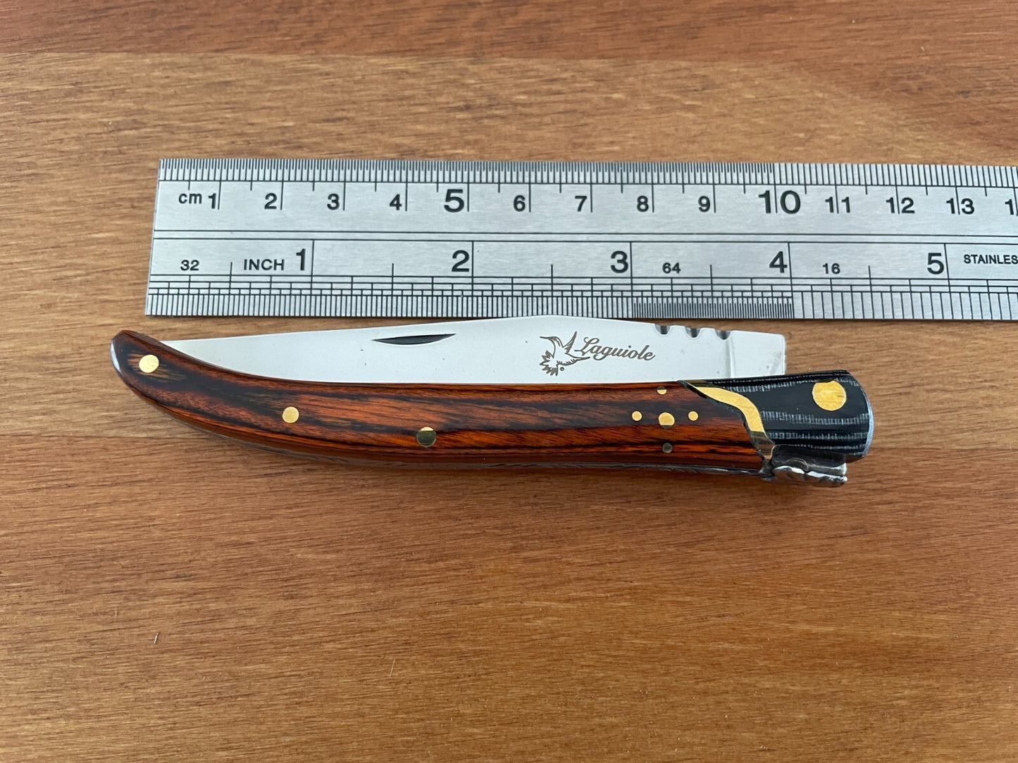 3.54” Navaja Laguiole Folding Pocket Knife Red Stamina/Mikarta Handle Slipjoint