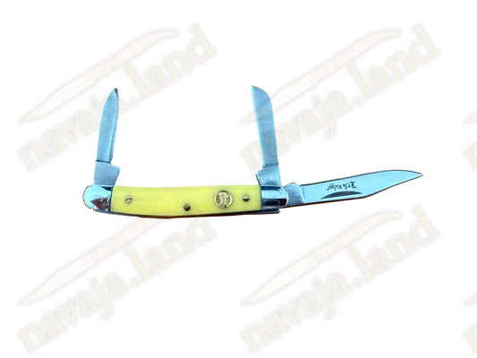 Elk Ridge ER-323SY Gentleman’s Stockman Folding Knife – Yellow Delrin Handle
