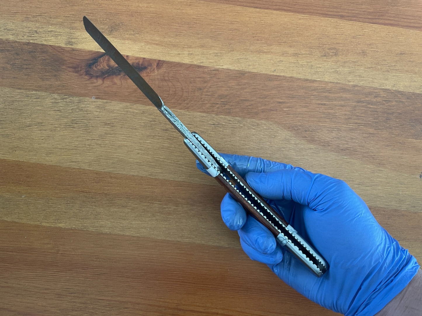 Damascus Straight Razor Shavette Handmade by Home Town Knives