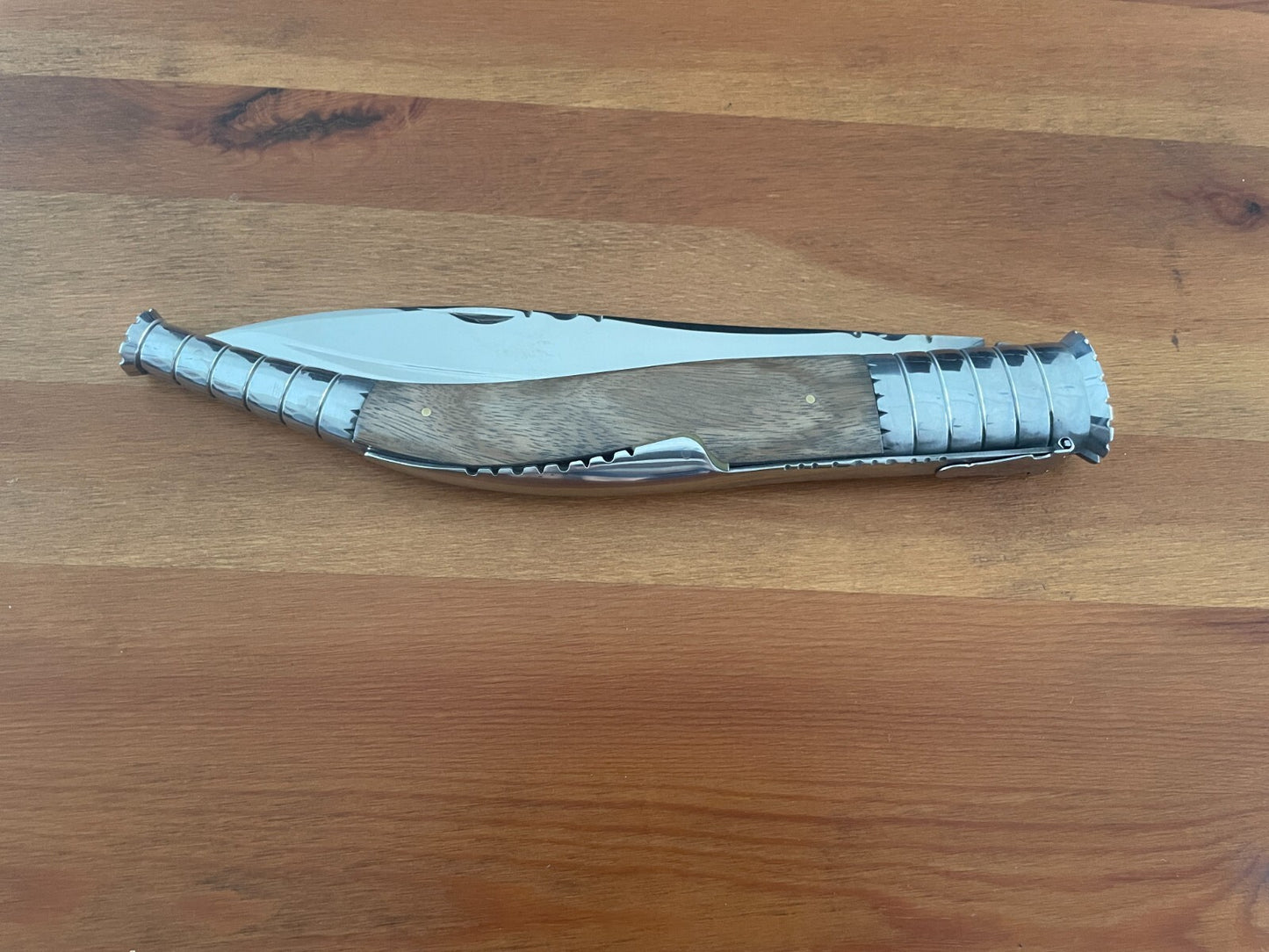 9 in. Estilete Spanish Navaja Folding Knife Zebra Wood Handle from Spain