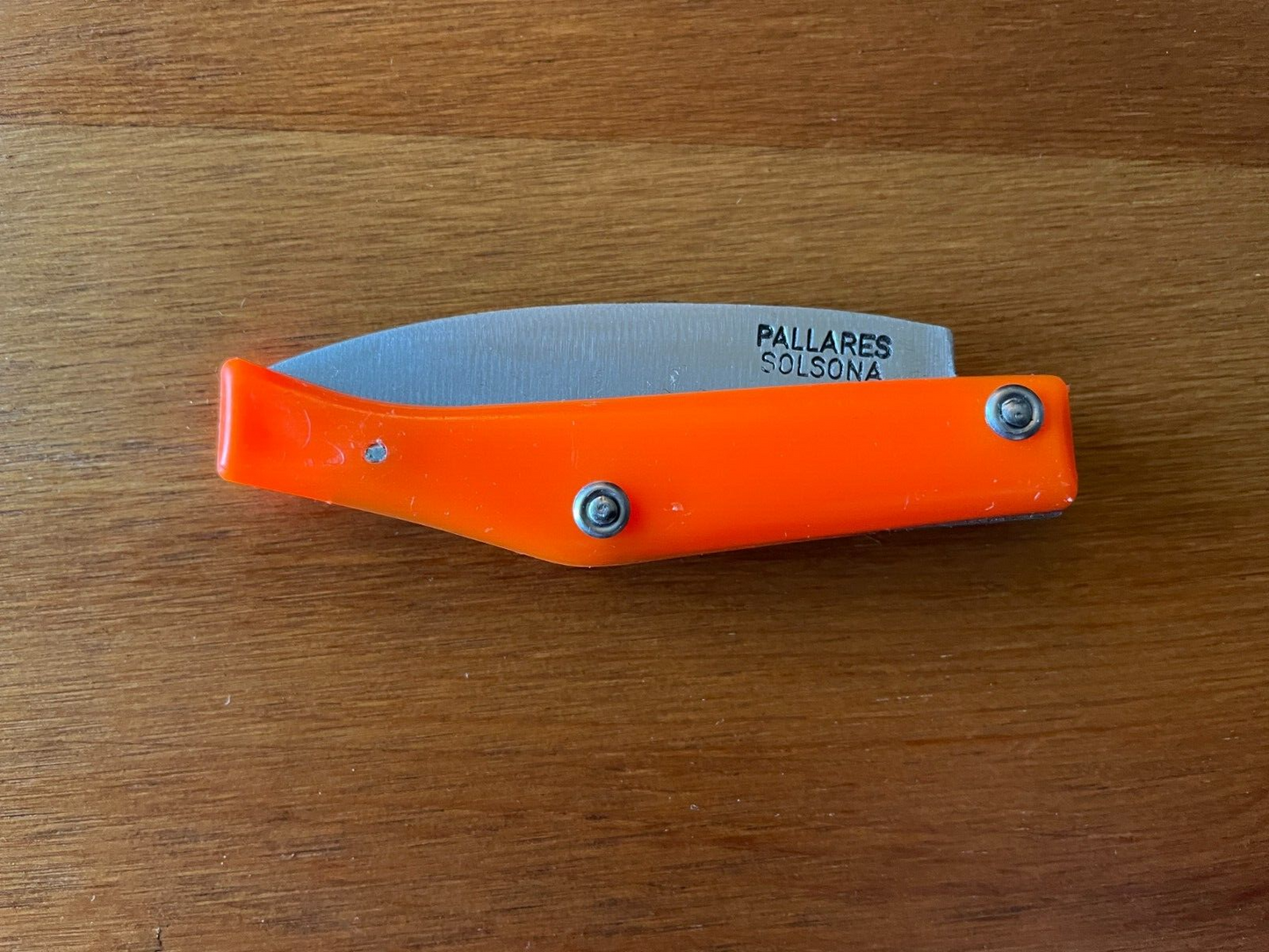 Pallares Solsona Pocket Knife Cabon Steel 2.76" / 7 cm Orange from Spain New