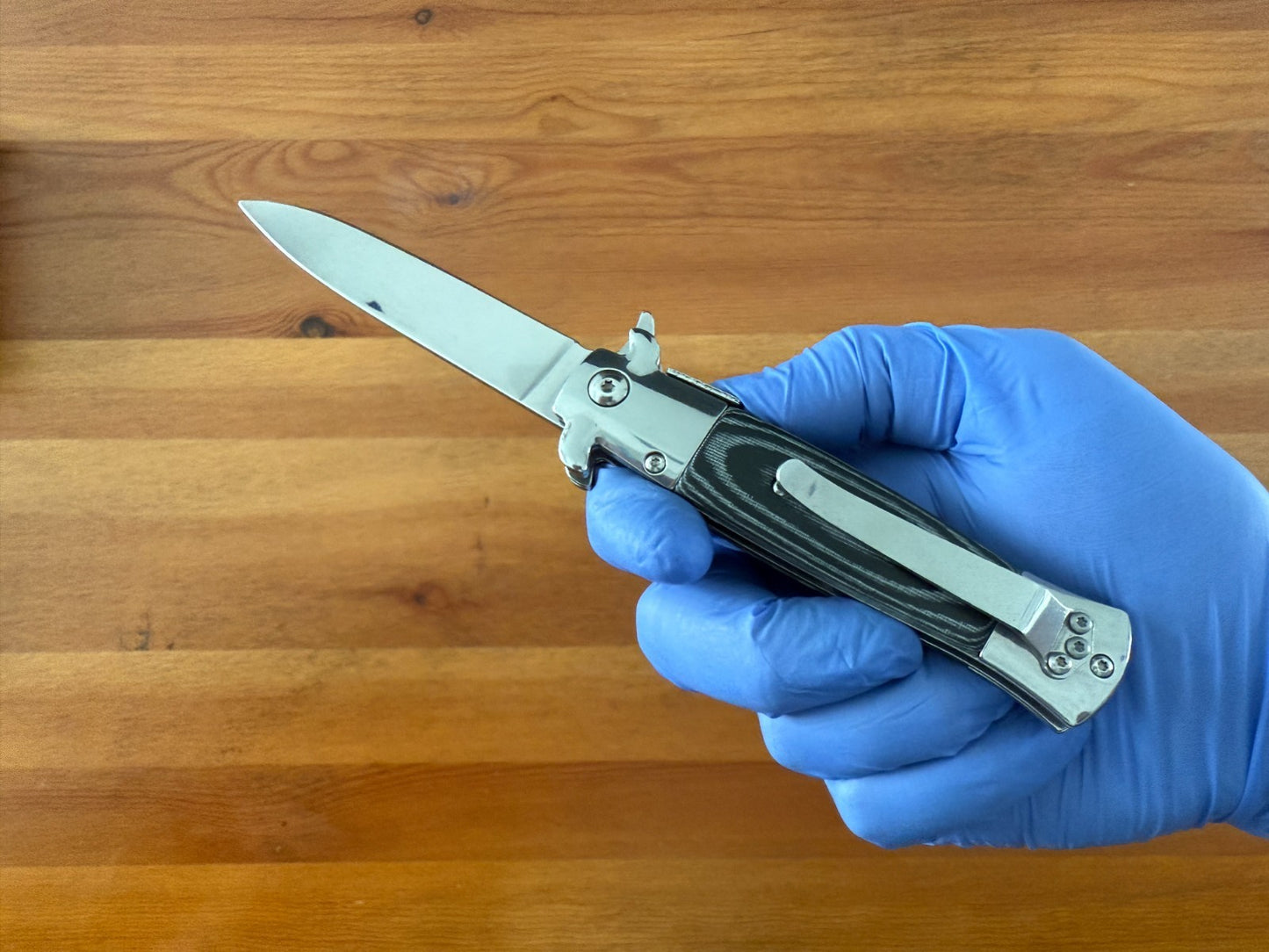 3.6" Stainless Steel Blade Spear Point Pocket Knife Micarta Scales Liner Lock
