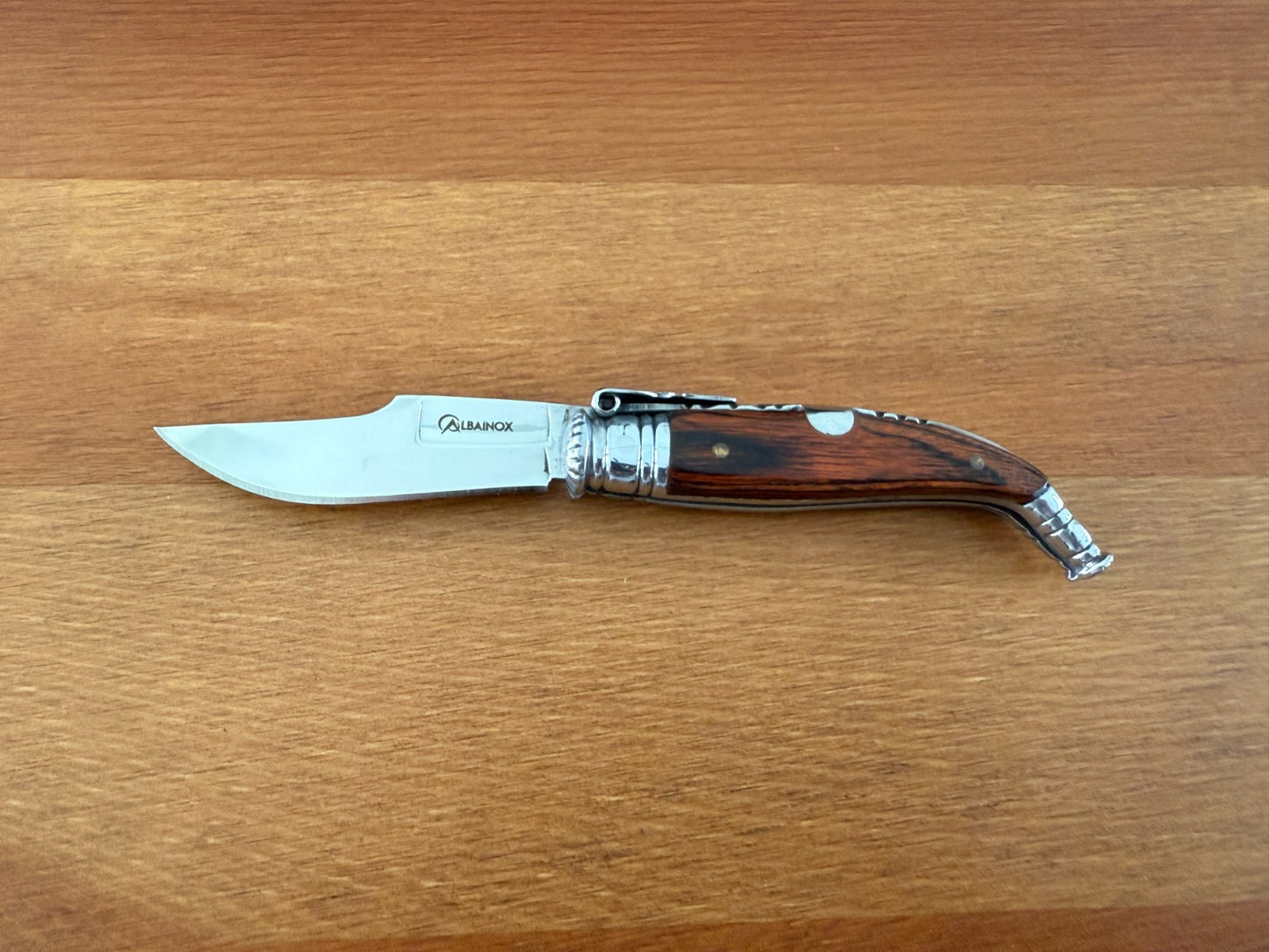 2.5” Spanish Navaja Teja Albacete Pocket Knife Red Stamina Wood Scales Spain