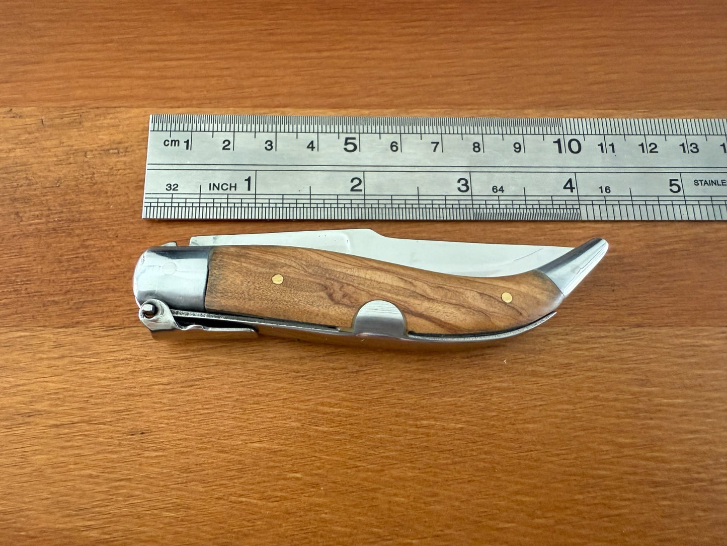 3.2" Spanish Navaja Teja Albacete Folding Pocket Knife Olive Wood Scales