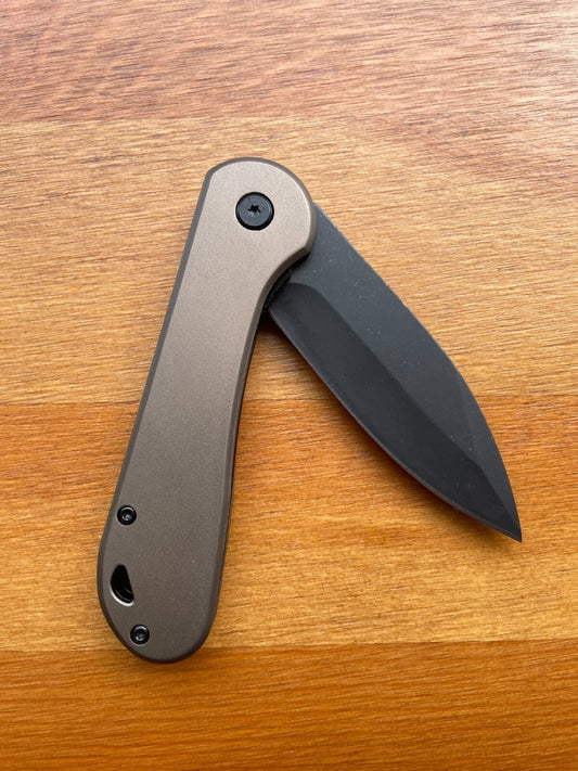 3" 420 Steel Blade Finished in Stone Brown Aluminum Handle Liner Lock From Spain