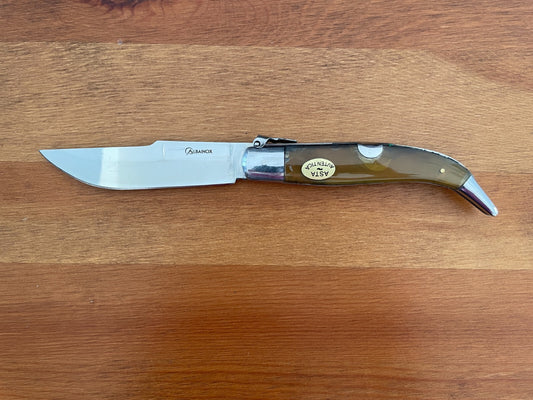 4.3" Spanish Navaja Teja Pocket Knife Real Bull Horn Scales - USA Seller