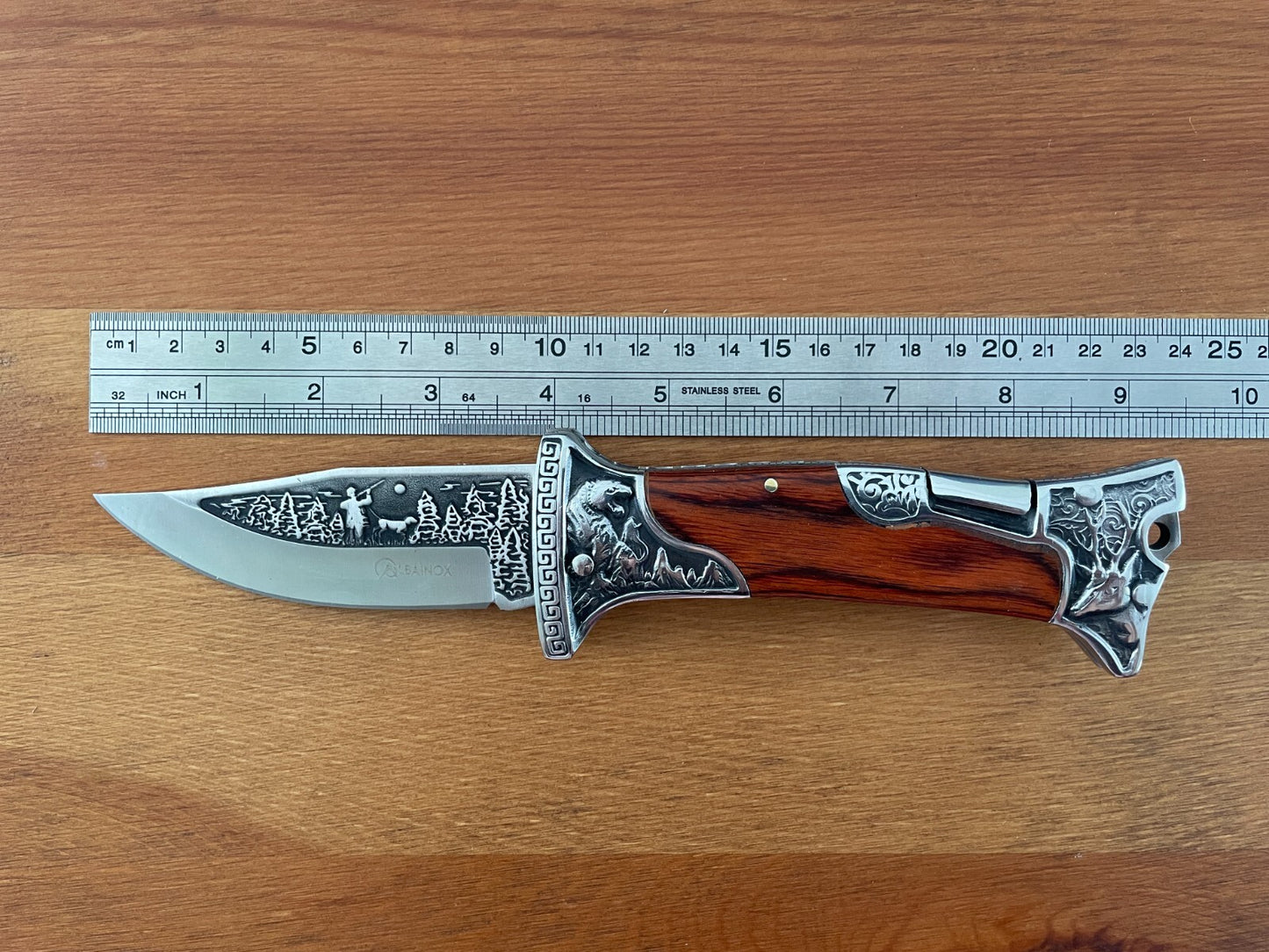 3.9" Stainless Steel Folding Knife Hunter Heavy Duty Navaja Lock Back Belt Clip