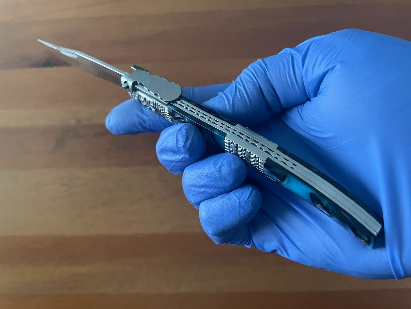4.3" Arabian Style Navaja with Ratchet Pocket Knife Acrylic Scales From Spain