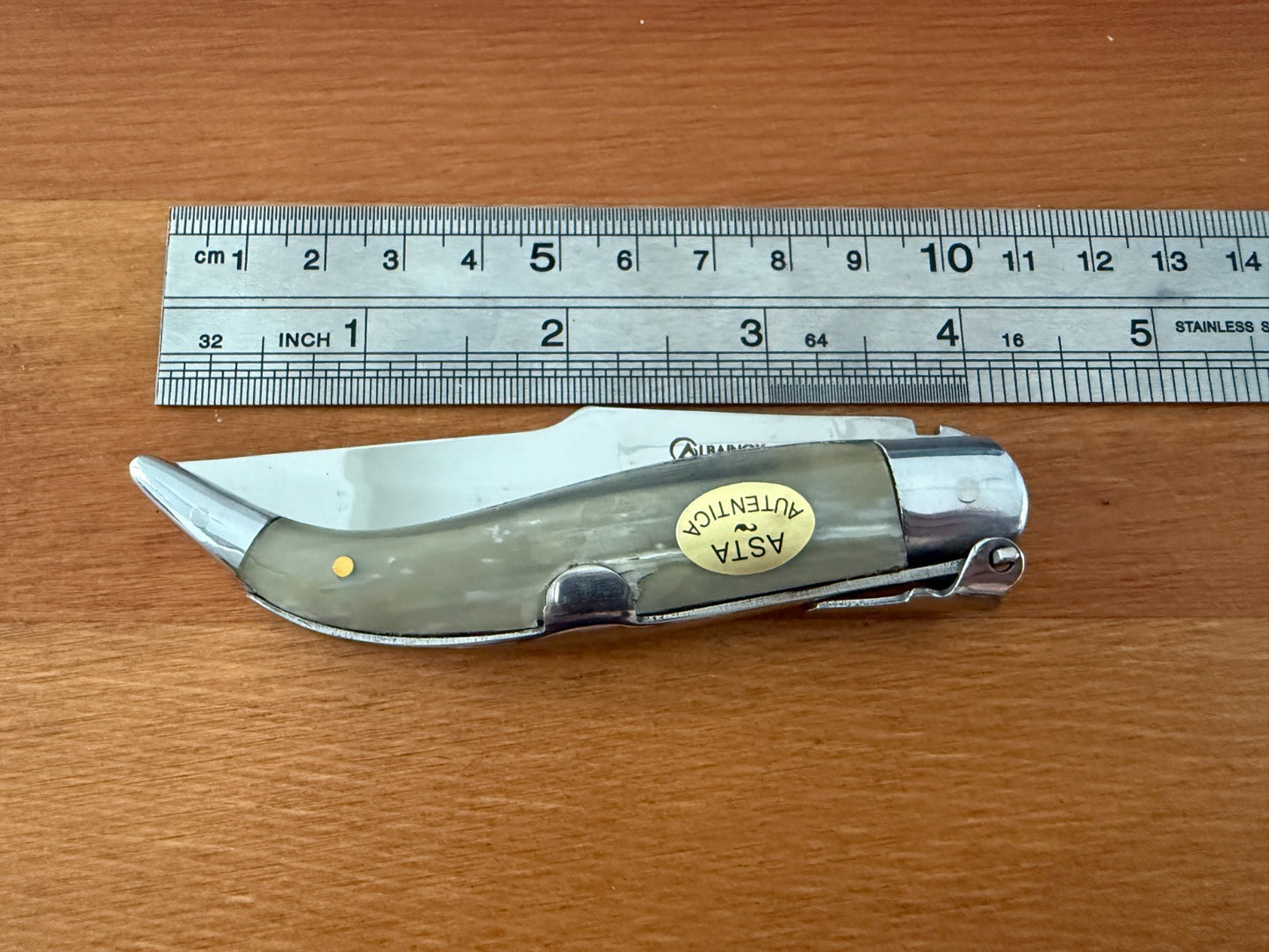 3.2" Spanish Navaja Teja Albacete Folding Pocket Knife Genuine Bull Horn Scales