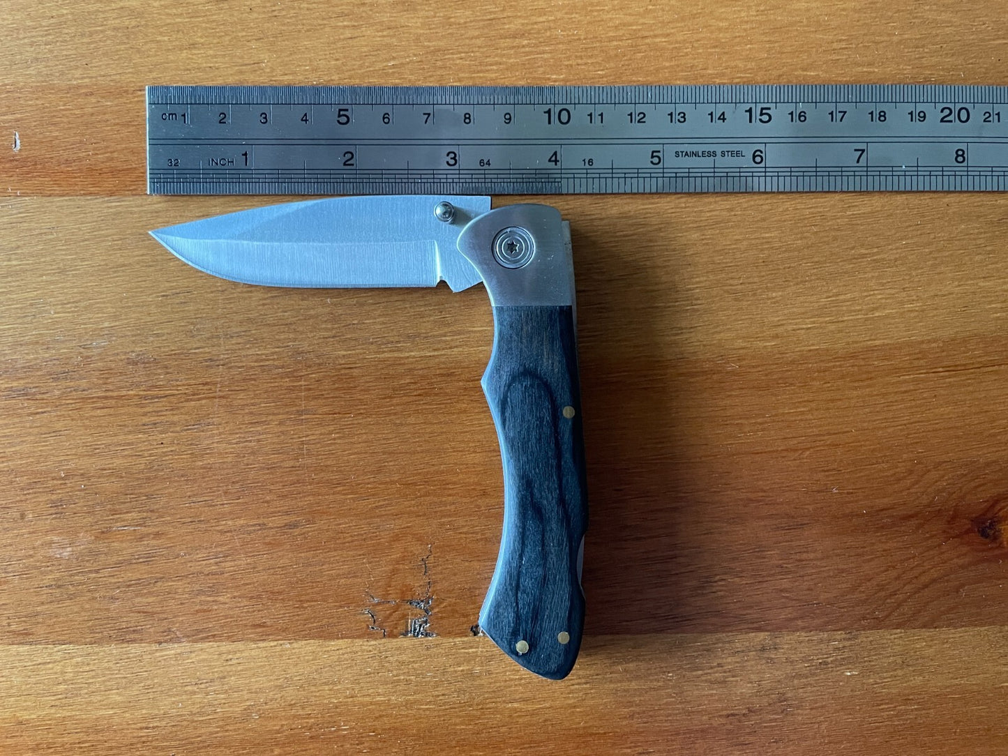 3.15" Spanish Navaja Tactical Pocket Knife Wooden Handle Black - USA seller