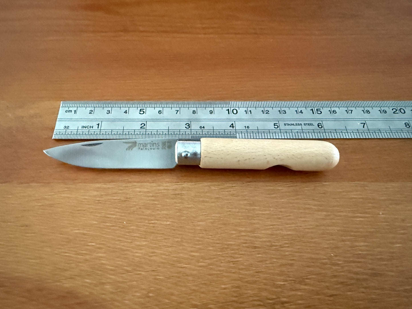 2.76" Stainless Steel Blade Pocket Knife Martins Penknife Beech Wood Handle