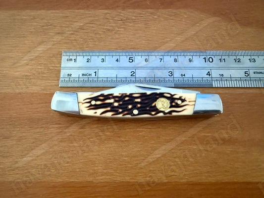 Elk Ridge Gentleman’s Knife – Faux Jig Bone Handle - 3 Blades Pocket Knife