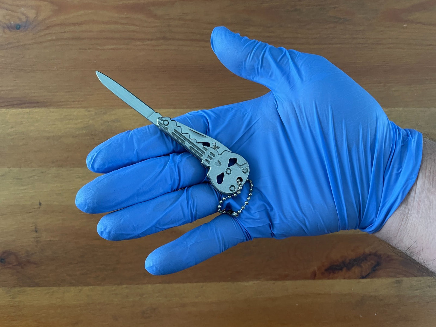 Skull Key Ring Knife 1.8-in Blade With Bottle Opener Polished Finish From Spain